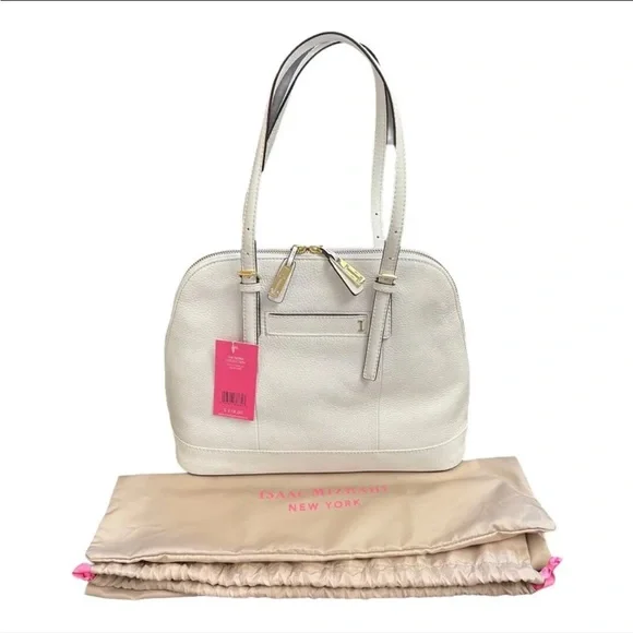 ISAAC MIZRAHI Gold Hardware White Purse Isaac Mizrahi | Bags | Isaac Mizrahi White Faux Fur  main image 4